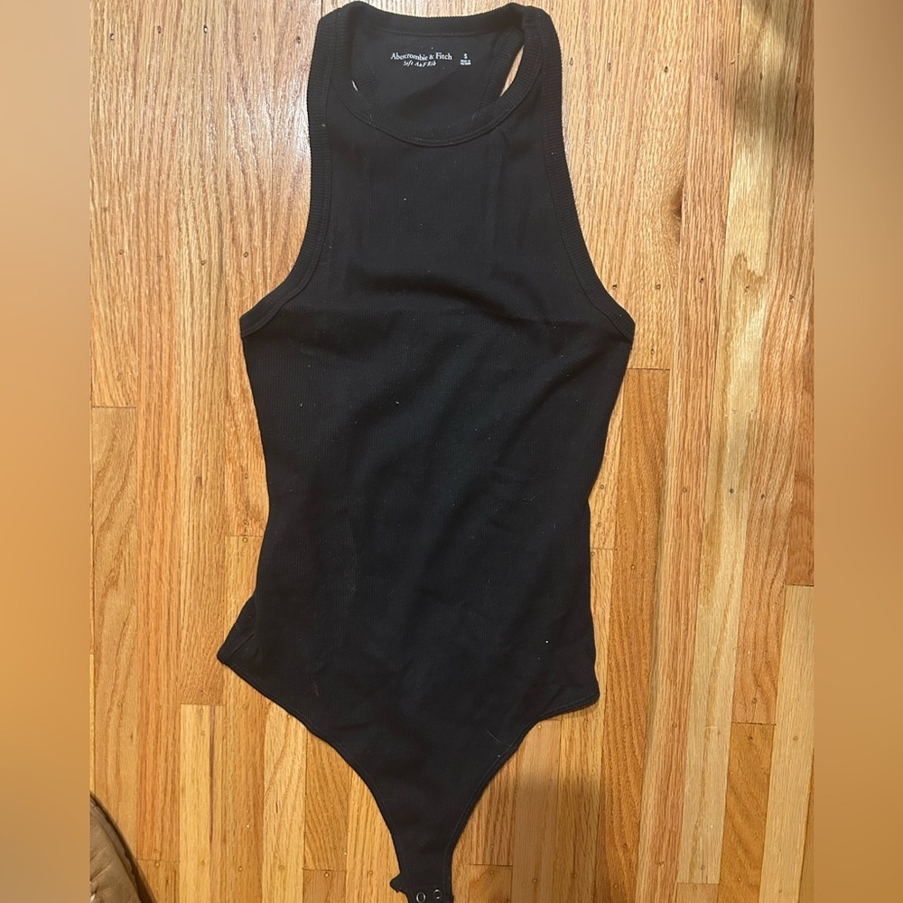 Abercrombie & Fitch Soft AF Ribbed black high neck bodysuit sz S